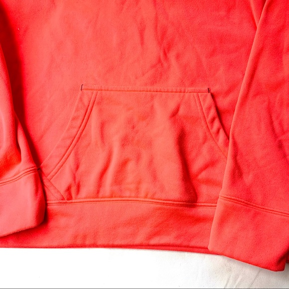 Under Armour, Semi-Fitted, Neon Red Orange, Hooded Sweatshirt. - Picture 4 of 10